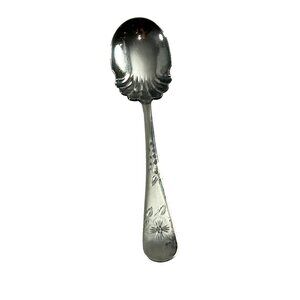 Vintage Rockford Sugar Spoon Rockport Silverplate S. P. Co 5 Star Line Flowers